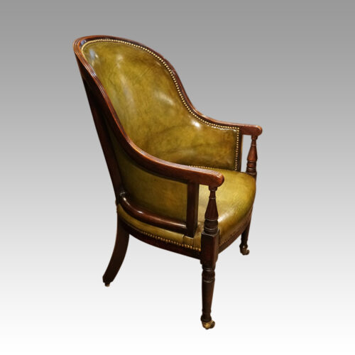 Regency mahogany library chair angle