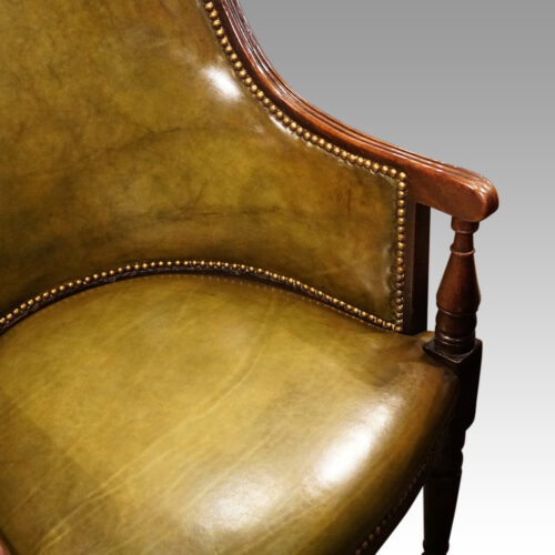 Regency mahogany library chair arm detail
