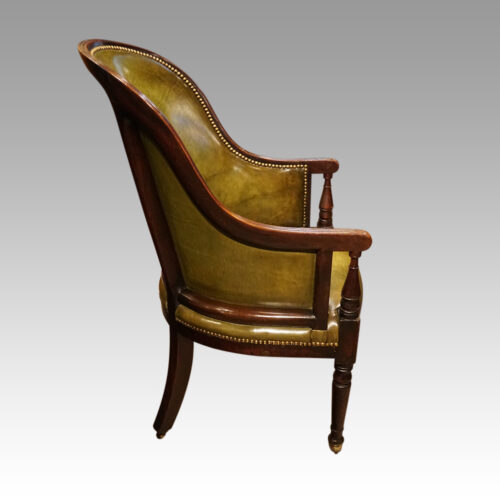 Regency mahogany library chair side