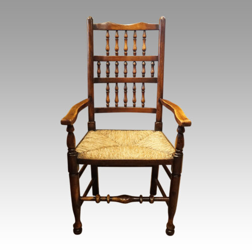 Set of 10 Lancashire spindle back chairs armchair