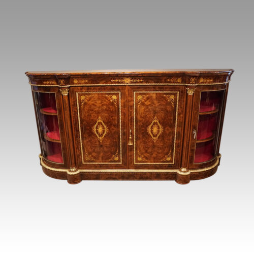 Victorian walnut 4 door credenza front