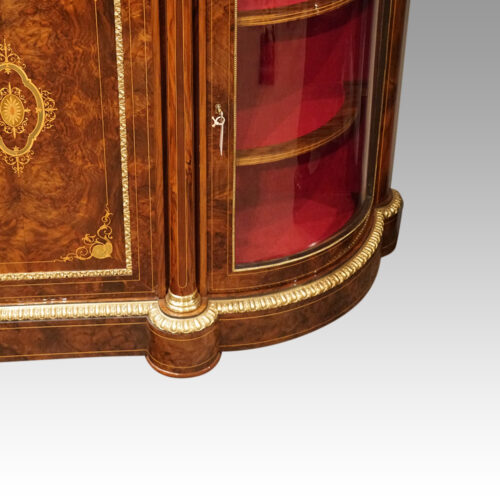 Victorian walnut 4 door credenza glass