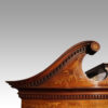 Edwardian inlaid mahogany bookcase on stand pediment