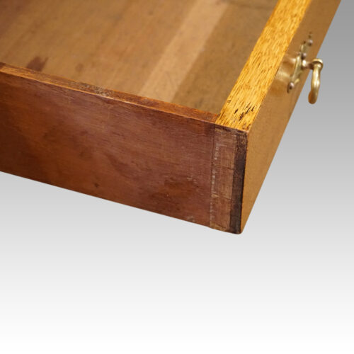 Edwardian oak pedestal desk drawer