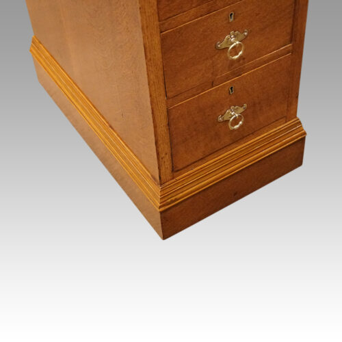 Edwardian oak pedestal desk plinth
