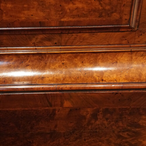 George II walnut longcase clock by Bentley London base mould