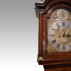 George II walnut longcase clock by Bentley London hood pillar