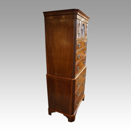 George V Walnut chest on chest angle