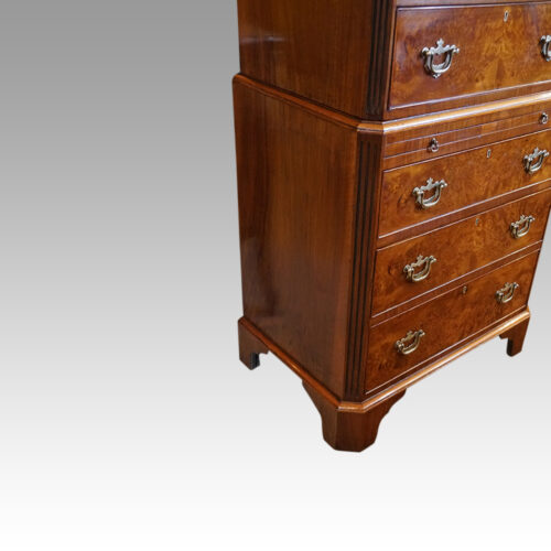 George V Walnut chest on chest corner