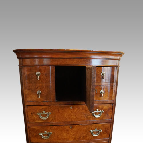 George V Walnut chest on chest cupboard
