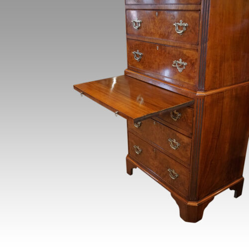 George V Walnut chest on chest slide