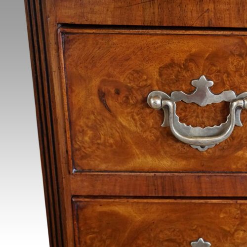 George V Walnut chest on chest handle detail