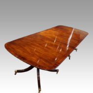 George V mahogany twin pillar dining table