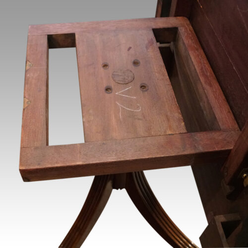 George V mahogany twin pillar dining table block