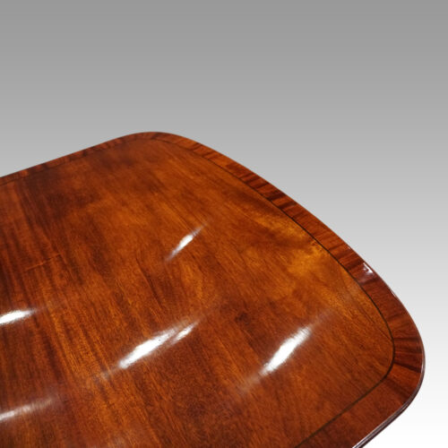 George V mahogany twin pillar dining table end