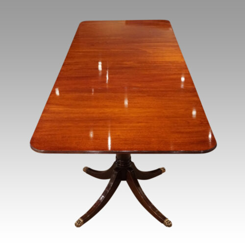 Georgian style large mahogany dining table end view