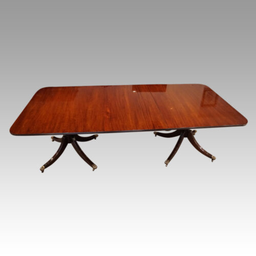 Georgian style large mahogany dining table one leaf