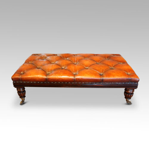 Large leather stool side