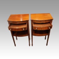 Pair of bedside cabinets drawers open