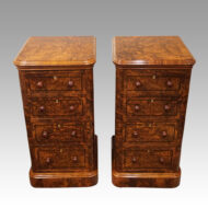 Pair of burr walnut bedside chests