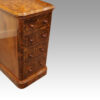Pair of burr walnut bedside chests angle
