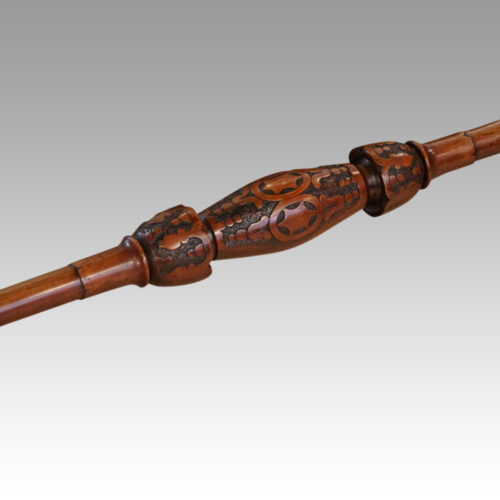 Victorian inlaid walnut shaped centre table Pole stretcher