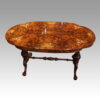 Victorian inlaid walnut shaped centre table angle