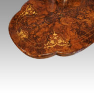 Victorian inlaid walnut shaped centre table top end
