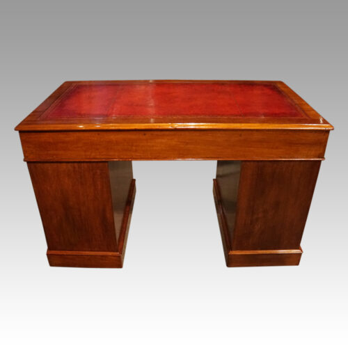 Victorian mahogany double pedestal desk rear