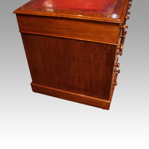 Victorian mahogany double pedestal desk side