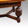 Victorian oak draw leaf dining table bulbous leg