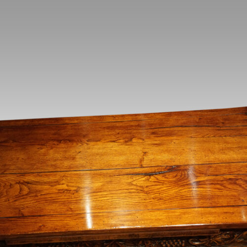 Victorian oak draw leaf dining table grain