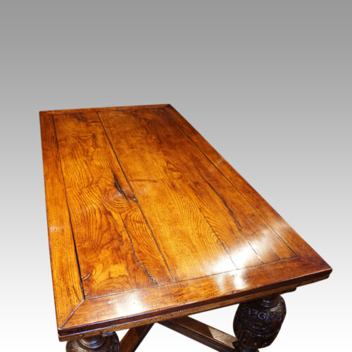 Victorian oak draw leaf dining table top