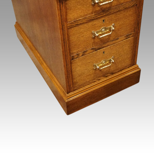 Victorian oak pedestal desk drawers