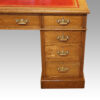 Victorian oak pedestal desk front