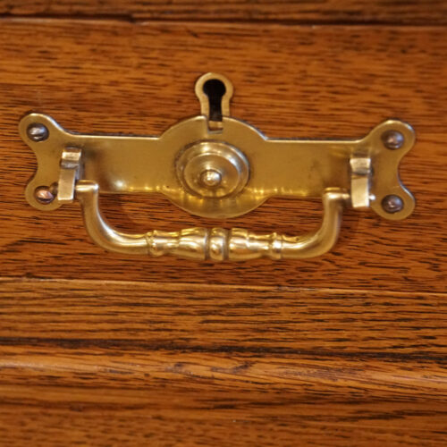 Victorian oak pedestal desk handle