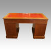 Victorian oak pedestal desk rear