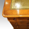 Victorian walnut pedestal desk corner detail