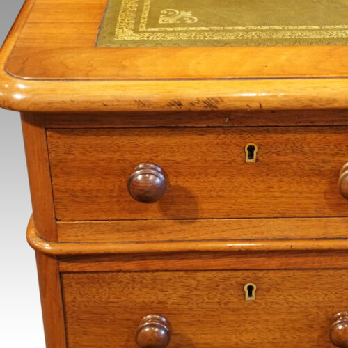 Victorian walnut pedestal desk drawer knob