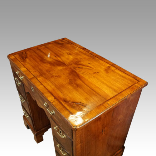 19thc. walnut kneehole angle