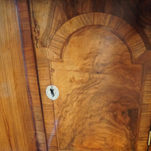 19thc. walnut kneehole cupboard drawer
