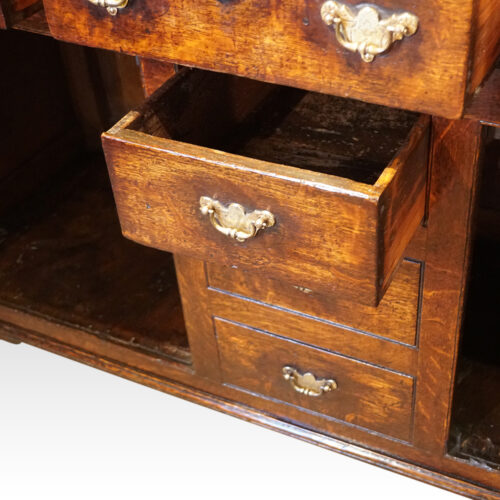 Antique oak cupboard dresser drawer open