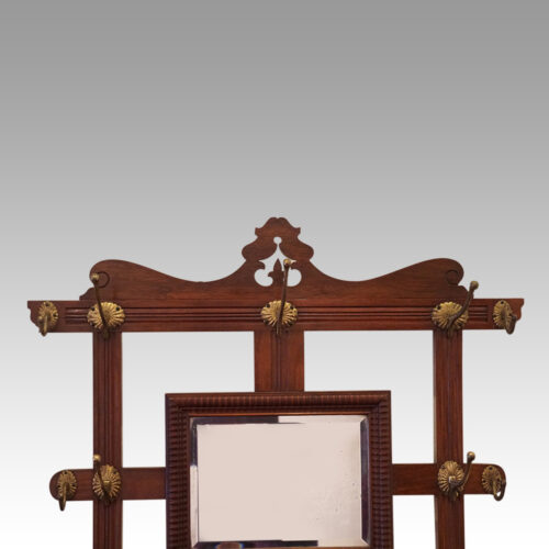 Edwardian walnut hallstand crest