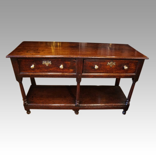 George III oak pot board dresser base front