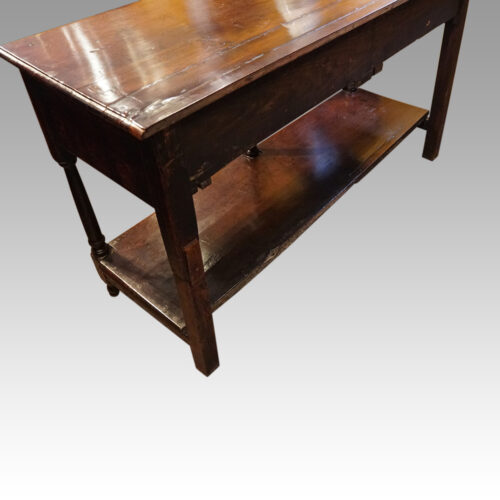 George III oak pot board dresser base rear