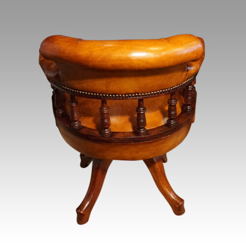 Late Victorian revolving desk chair rear