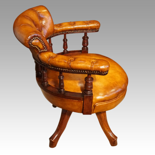 Late Victorian revolving desk chair side