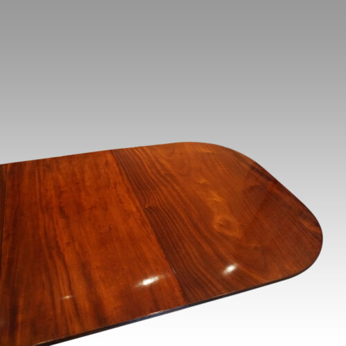 Mahogany twin pillar dining table end top