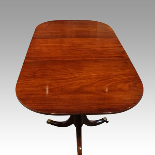 Mahogany twin pillar dining table top end