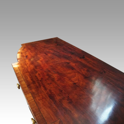 Regency mahogany sideboard top detail